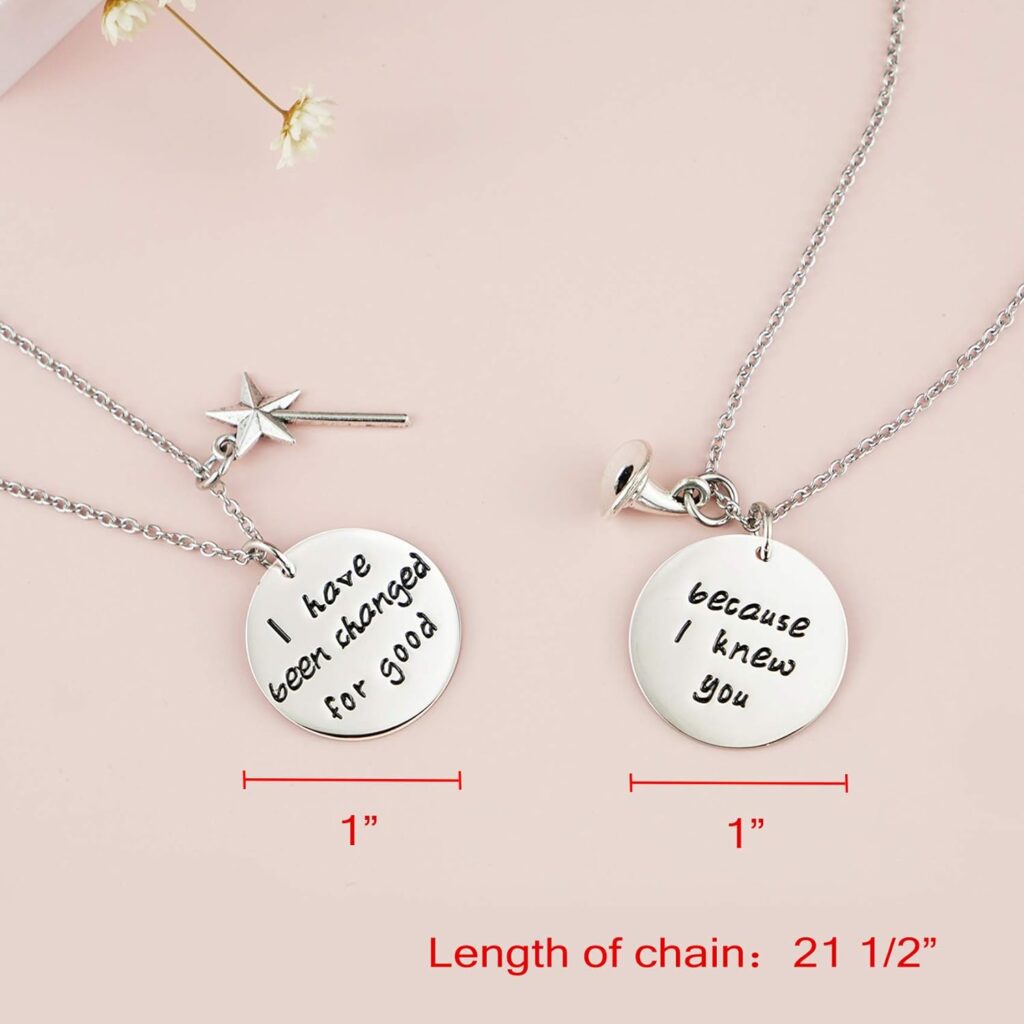 Melix Home Wicked the Musical Necklace Because I Knew You I Have Been Changed for Good Gifts for Sister Friendship BFF Gifts Necklace Set of 2 Melix Home Wicked the Musical Necklace Because I Knew You I Have Been Changed for Good Gifts for Sister Friendship BFF Gifts Necklace Set of 2