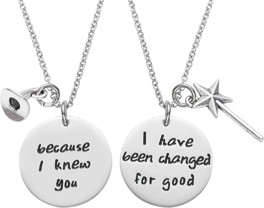 Melix Home Wicked the Musical Necklace Because I Knew You I Have Been Changed for Good Gifts for Sister Friendship BFF Gifts Necklace Set of 2 Melix Home Wicked the Musical Necklace Because I Knew You I Have Been Changed for Good Gifts for Sister Friendship BFF Gifts Necklace Set of 2