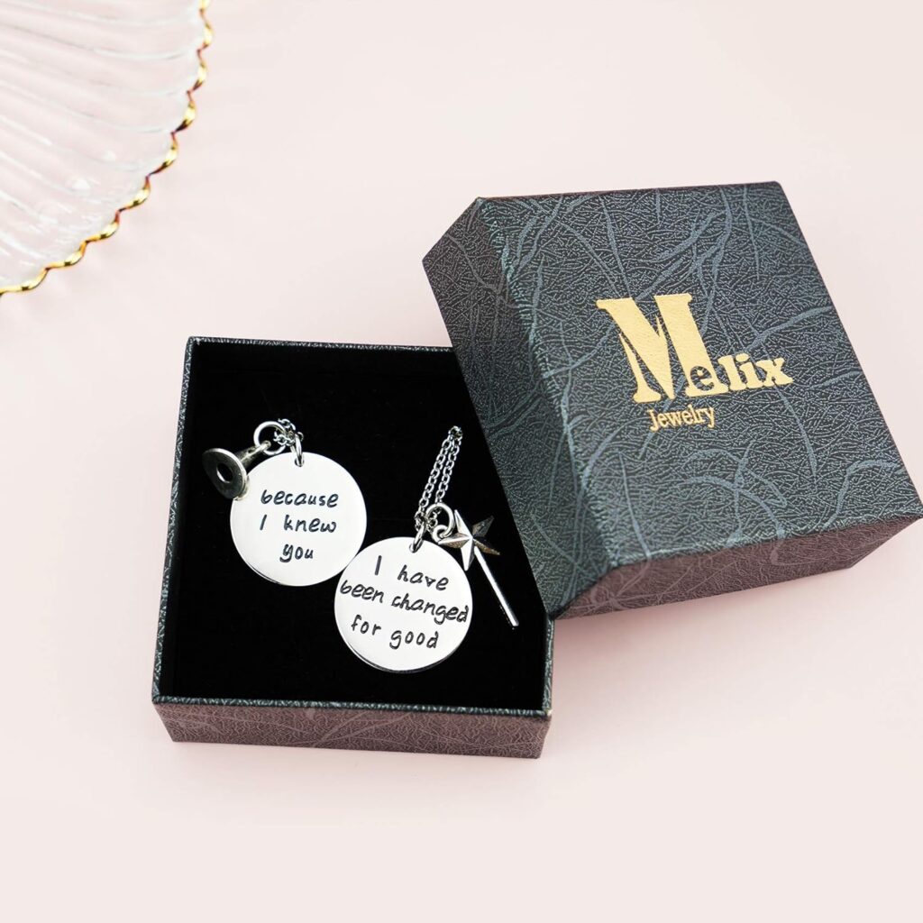Melix Home Wicked the Musical Necklace Because I Knew You I Have Been Changed for Good Gifts for Sister Friendship BFF Gifts Necklace Set of 2 Melix Home Wicked the Musical Necklace Because I Knew You I Have Been Changed for Good Gifts for Sister Friendship BFF Gifts Necklace Set of 2